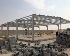 Baniyas structural steel building frame under construction