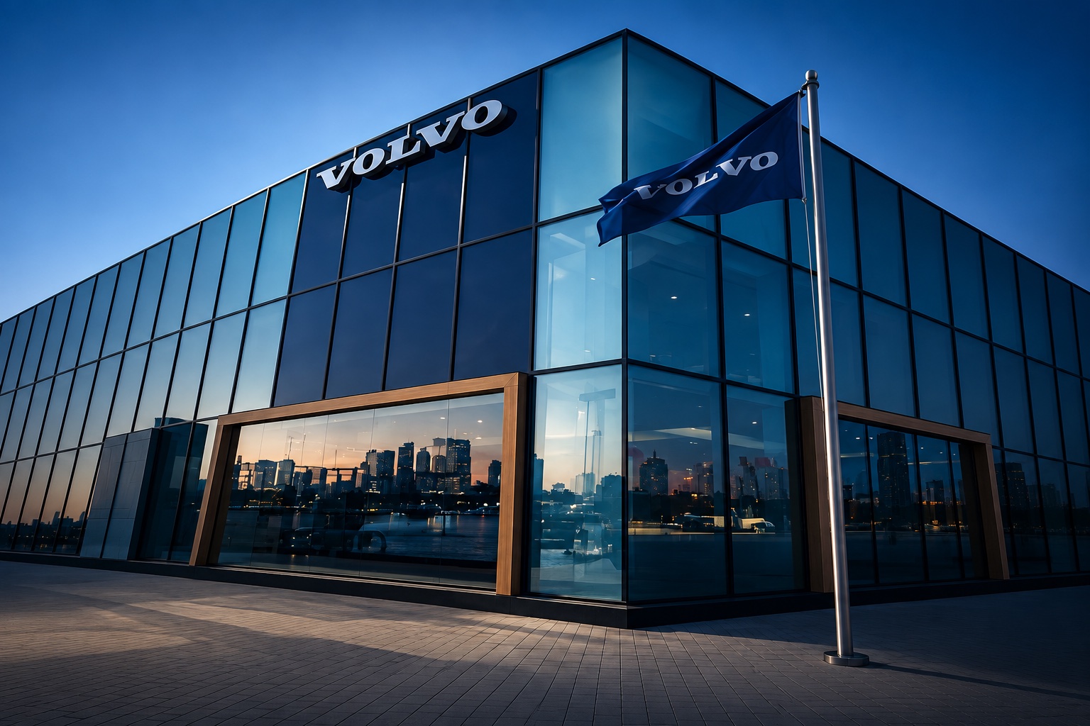 Volvo commercial glass and aluminium façade project in Abu Dhabi